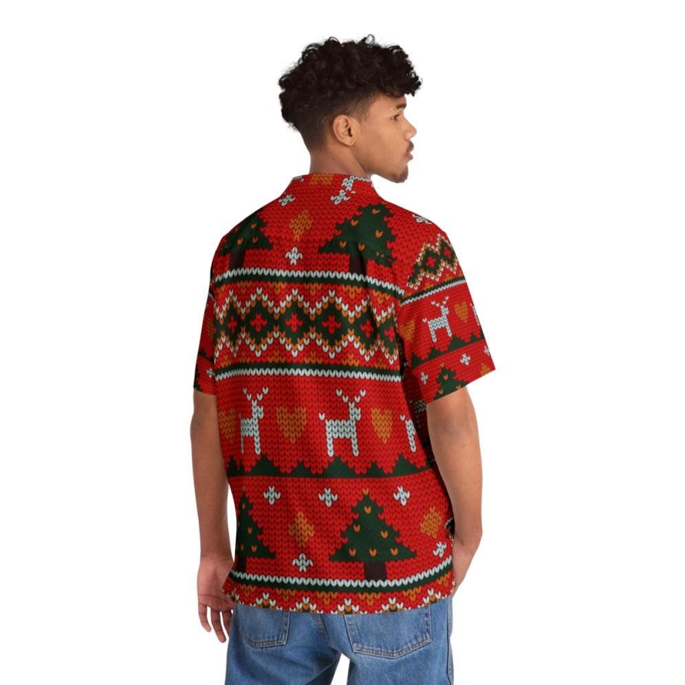 Festive Hawaiian-Style Christmas Knit Sweater - People Back