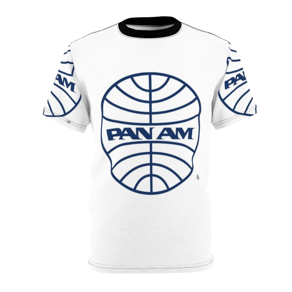 Vintage-style t-shirt featuring the iconic Pan Am globe logo from the 1950s