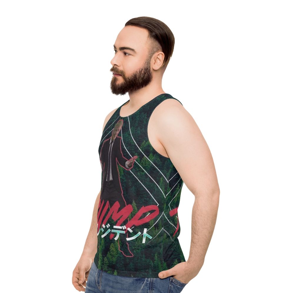 Vaporwave Trump Unisex Tank Top - men side