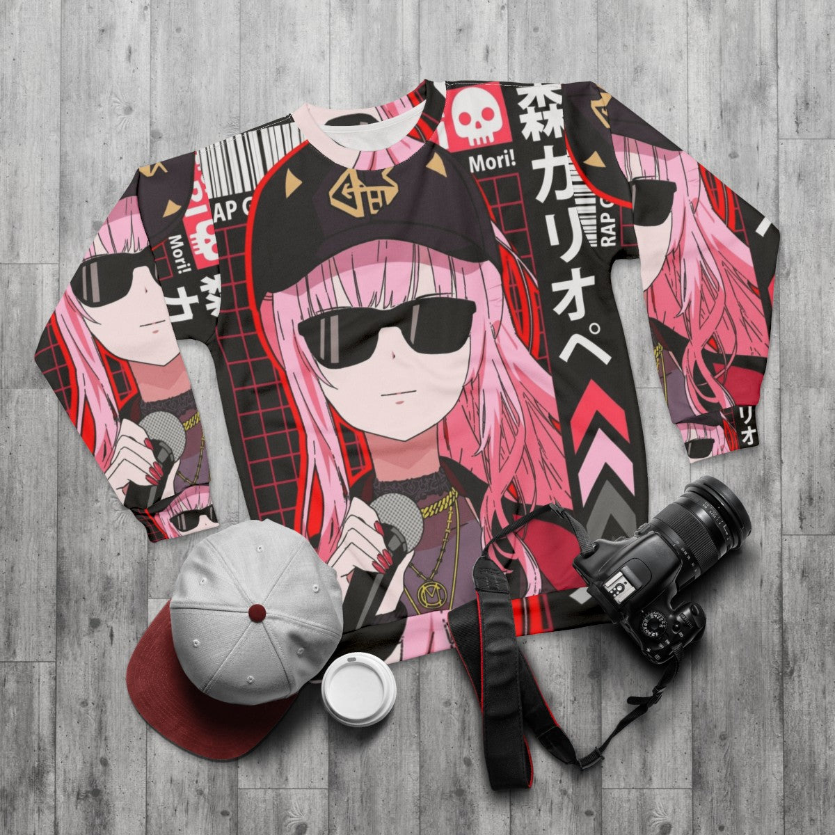 Calliope Mori Hololive EN Virtual Youtuber Sweatshirt - flat lay