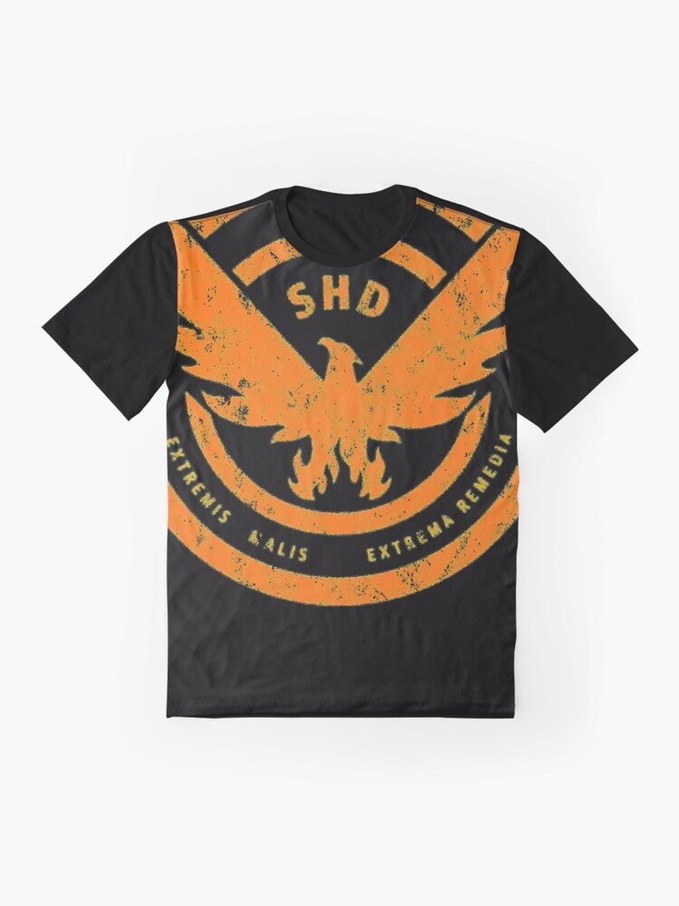 The Division SHD Distressed Graphic T-Shirt - Essential Tee with the SHD logo - Flat lay