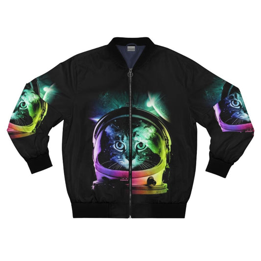 Astronaut Cat V.II Bomber Jacket with Cosmic Design