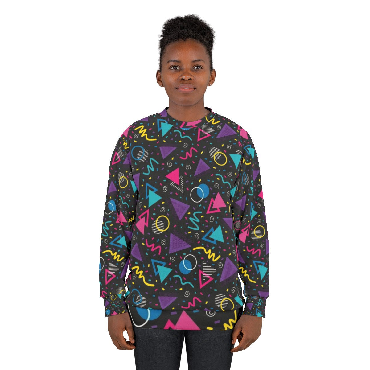 Neon Retro 90s Sprinkle Pattern Sweatshirt - women