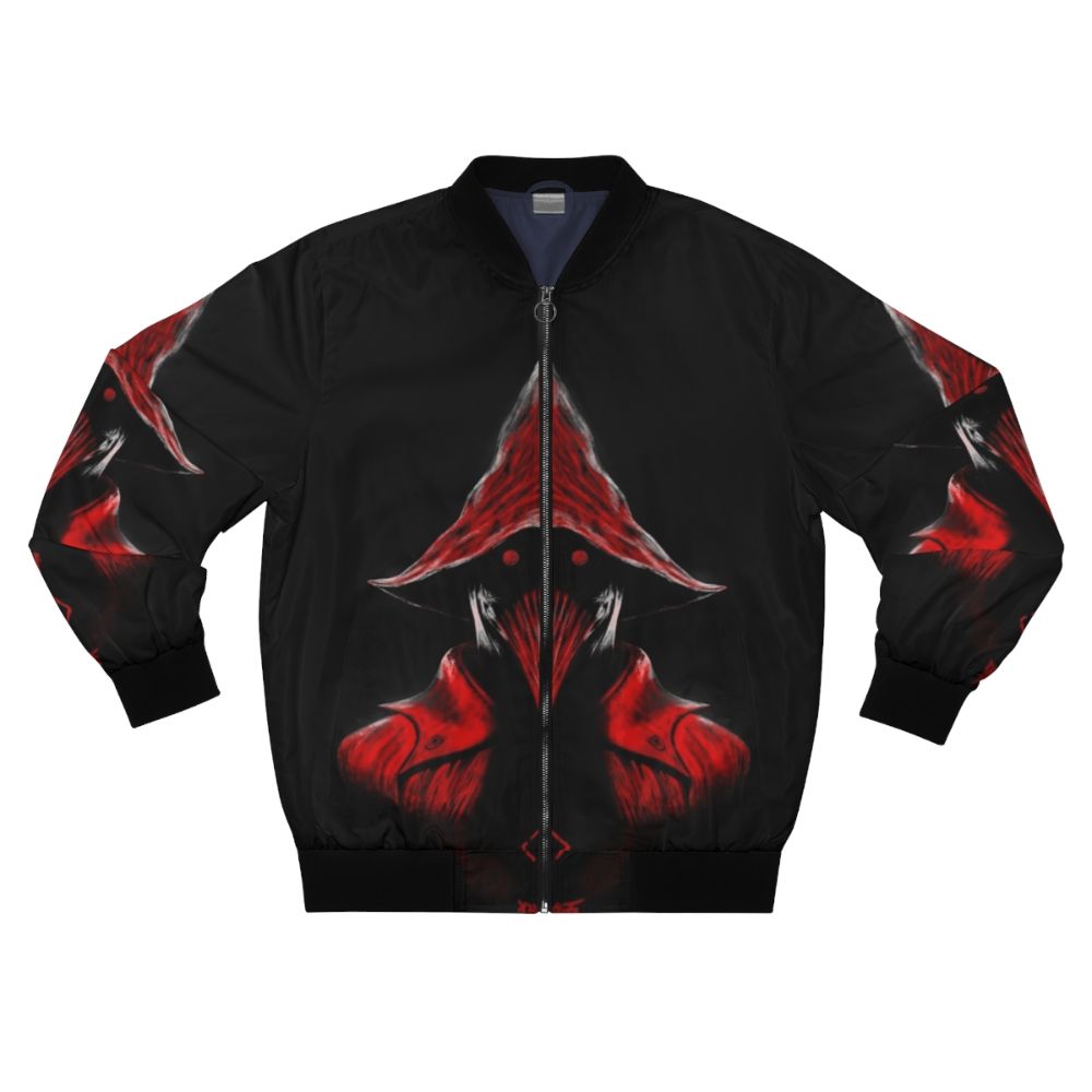 Bloodborne hunter bomber jacket with Eileen the Crow design