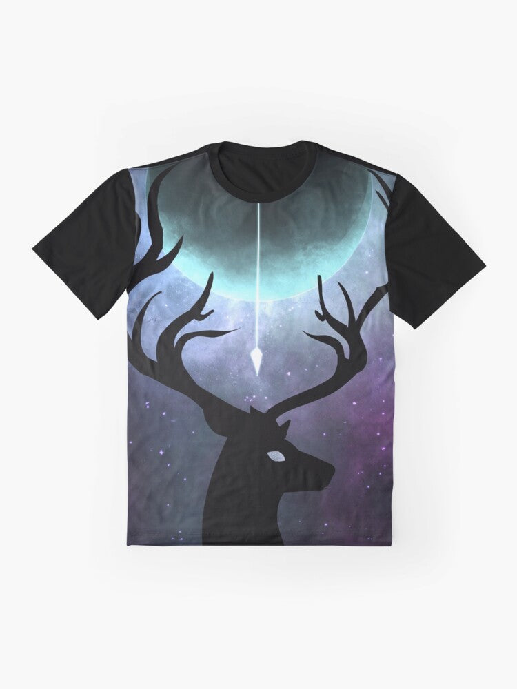 Illustration of Actaeon from Greek mythology graphic tee - Flat lay