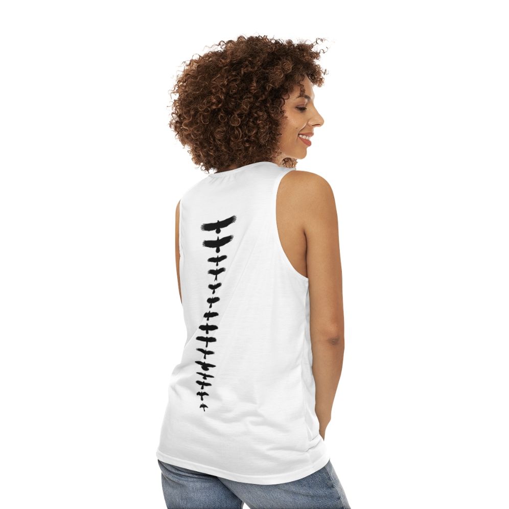 Raptor silhouette black tank top - women back