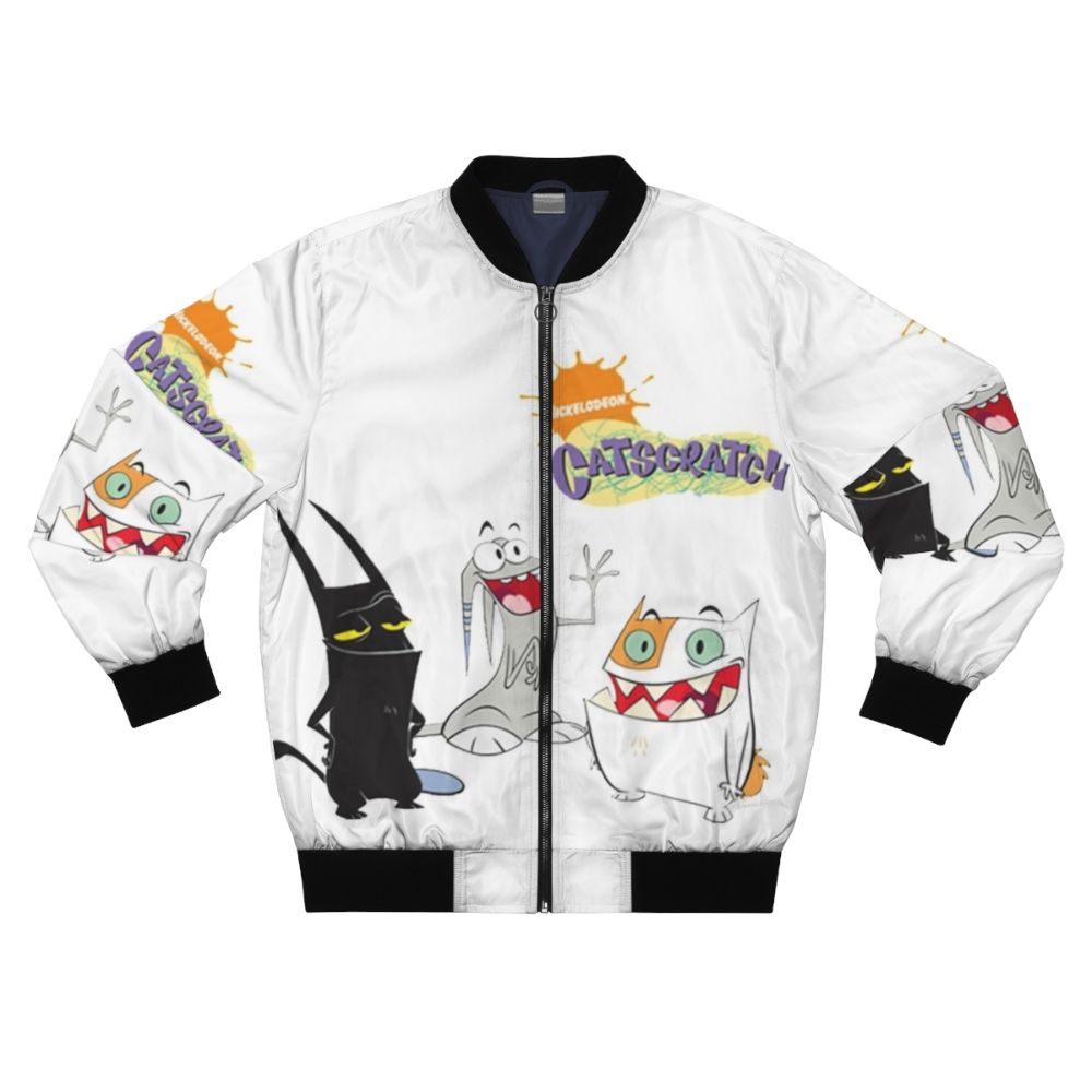 Catscratch cartoon cat on a bomber jacket