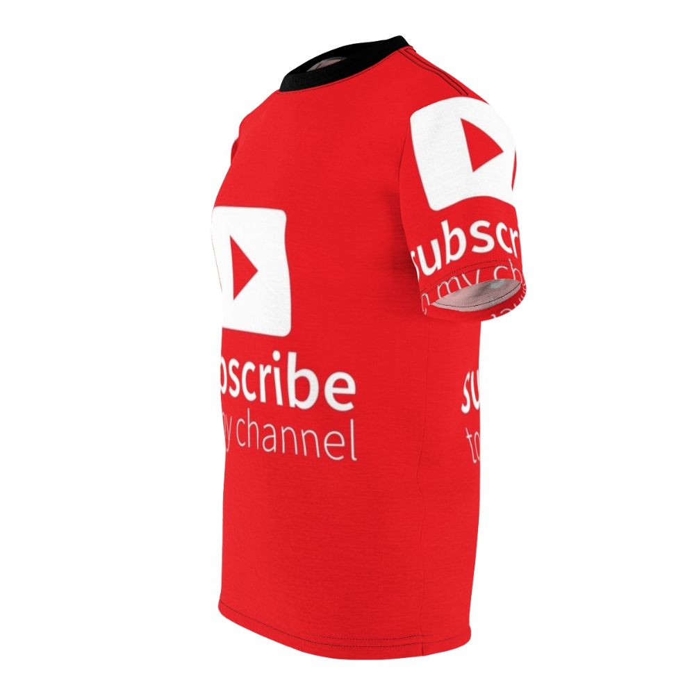 Stylish t-shirt design featuring the text "Subscribe to My Channel" - men left