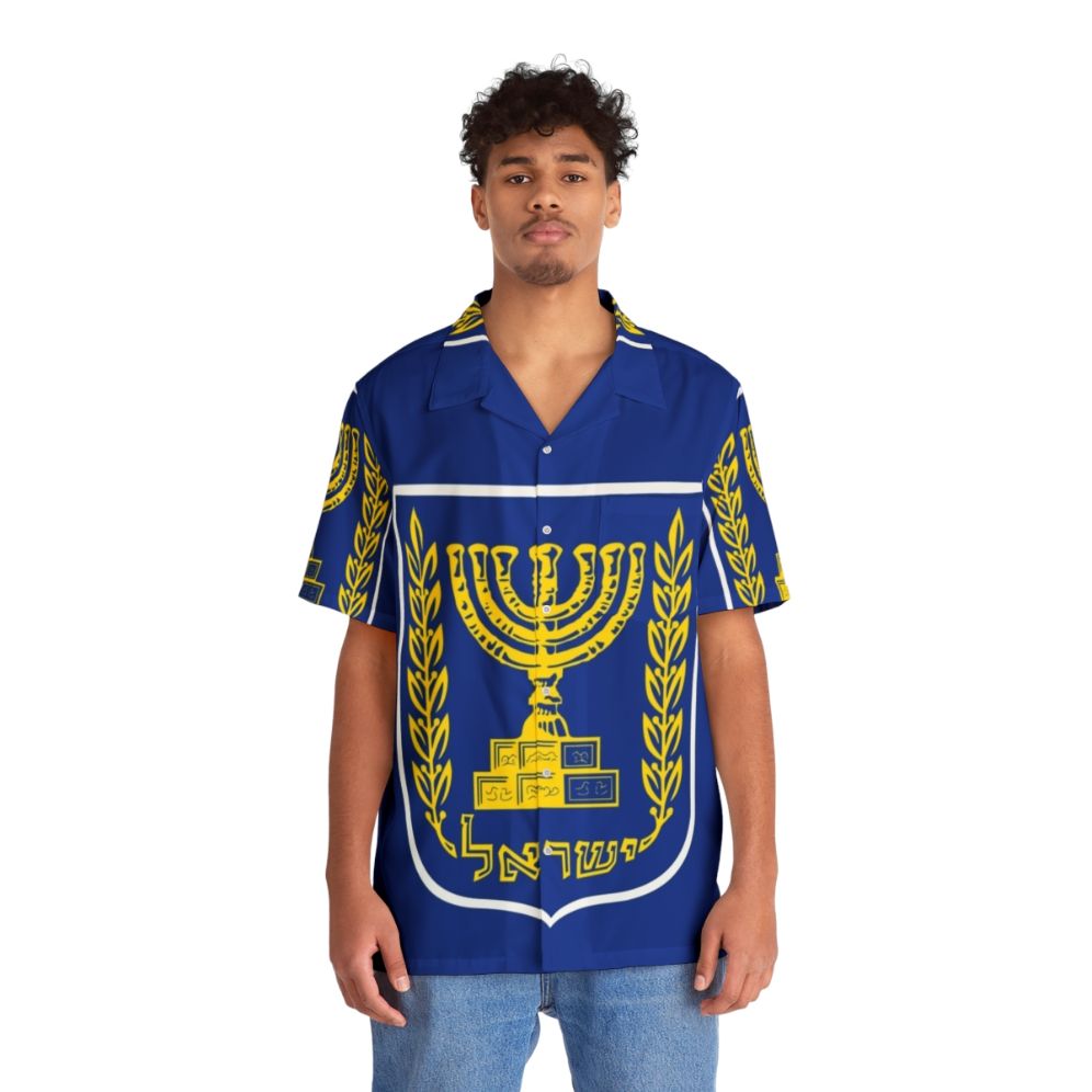 Israeli Jewish Culture Hebrew Israel National Emblem Hawaiian Shirt - People Front