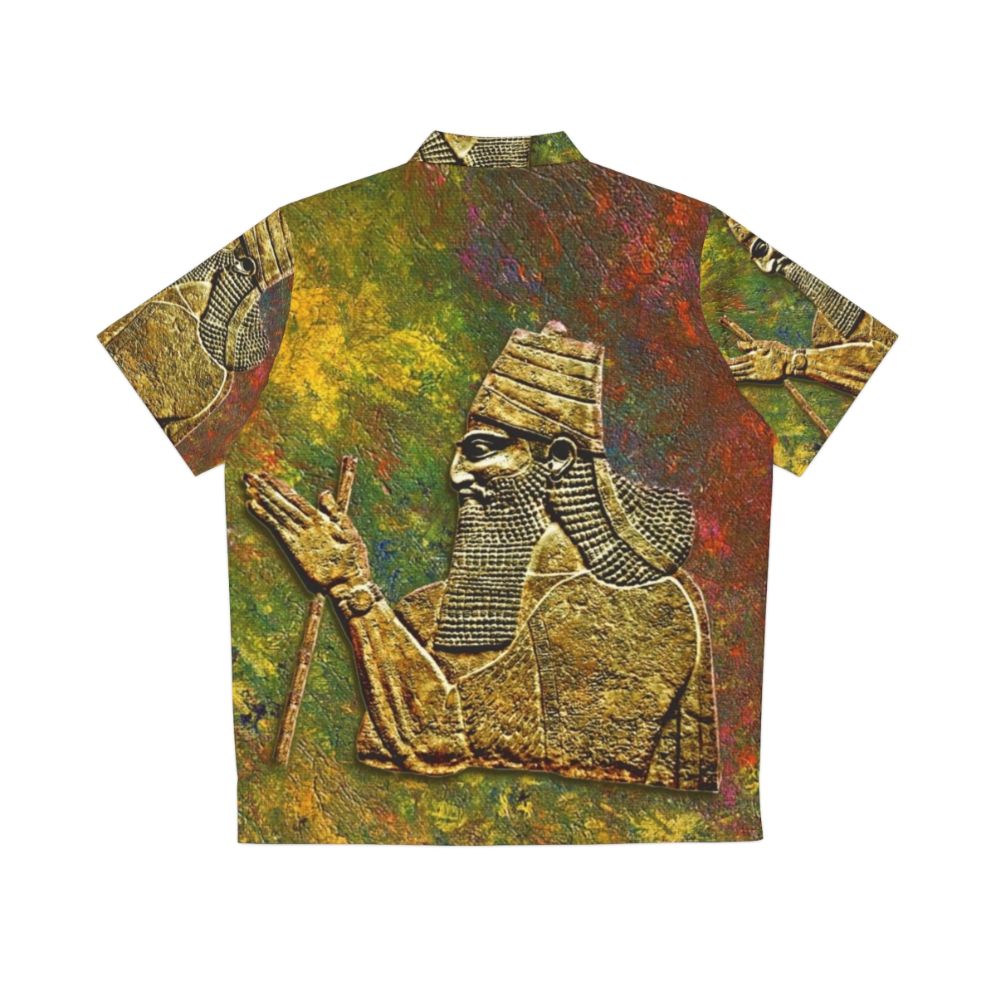 Assyrian King Hawaiian Shirt - Mesopotamian Inspired Cultural Apparel - Back