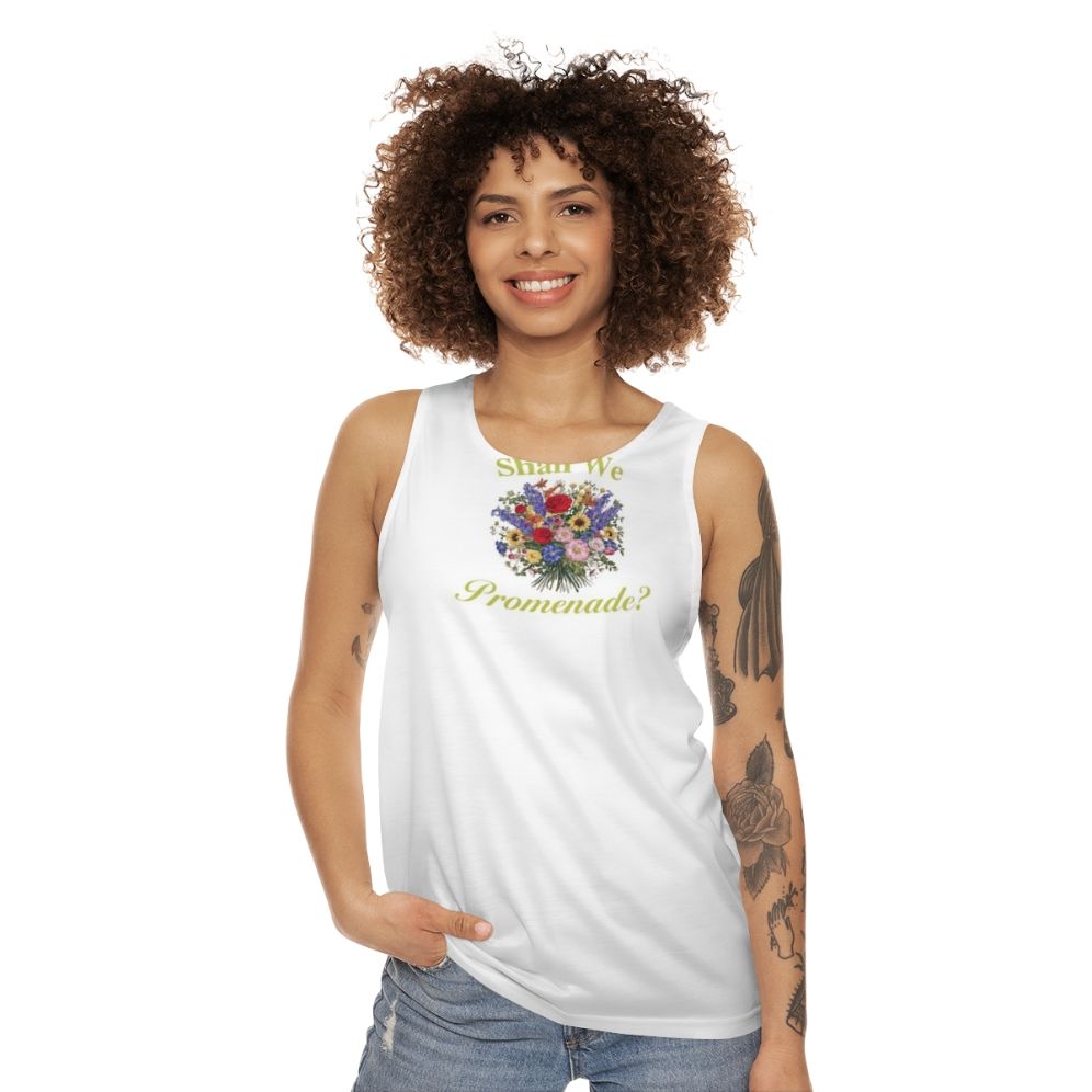 Bridgerton Netflix Shall We Promenade Unisex Floral Tank Top - women