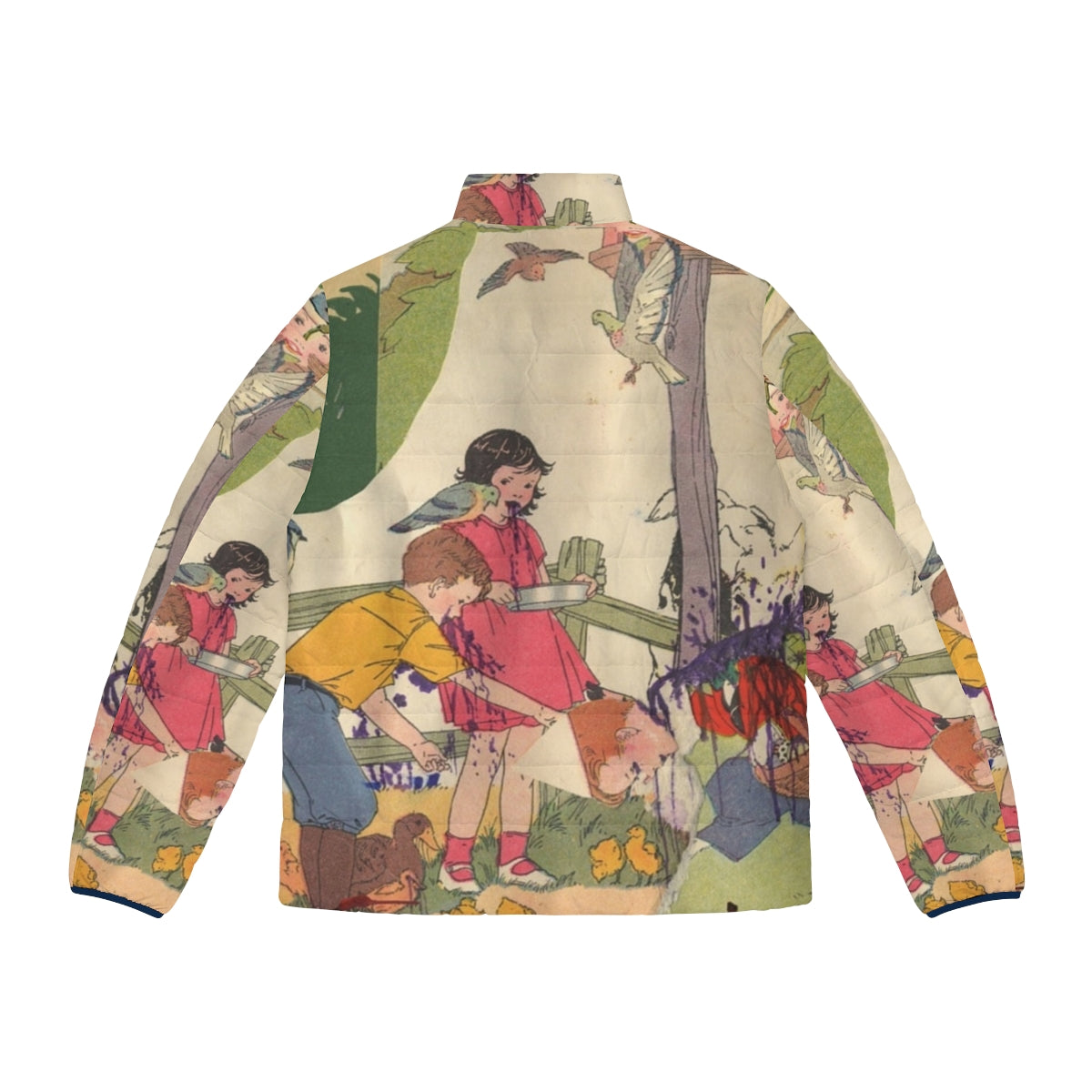 Animal Collective Merriweather Post Pavilion inspired puffer jacket - Back