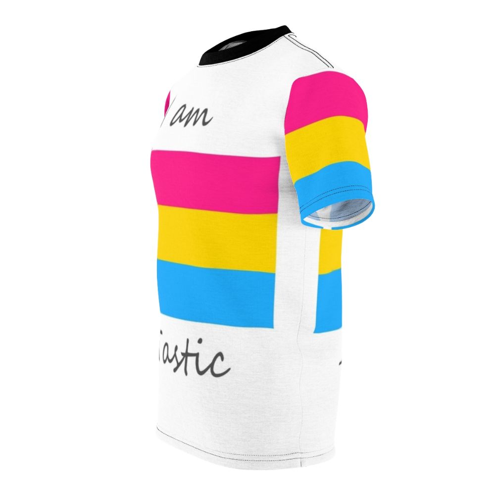 Pansexual pride flag-inspired all-over print t-shirt design - men left