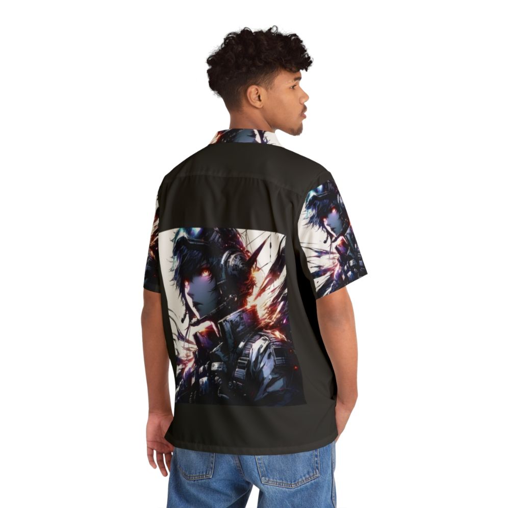 Pilot Hawaiian Shirt featuring tropical and aviation inspired design - People Back