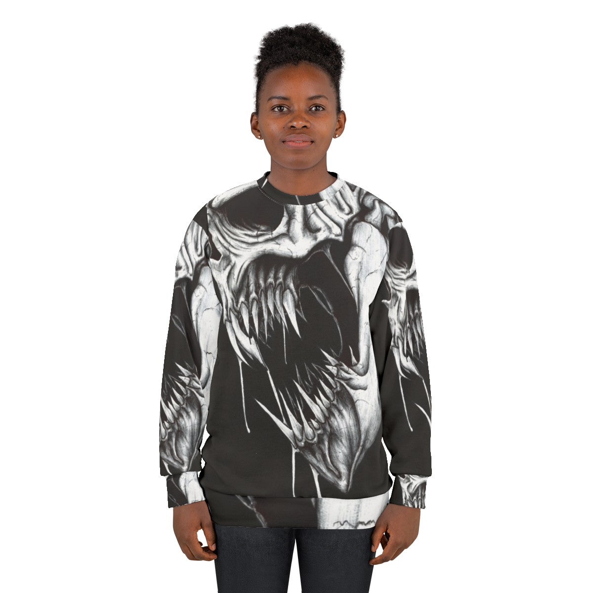 Grim Reaper Sweatshirt with Skull and Bones Design - women