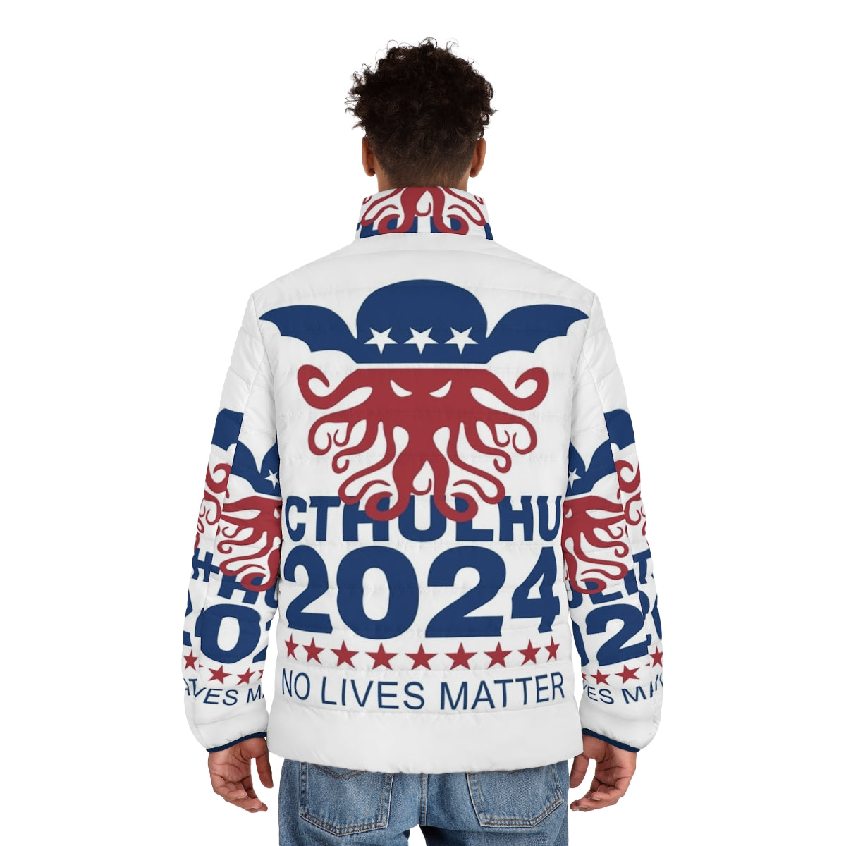 Cthulhu 2024 No Lives Matter Puffer Jacket - men back