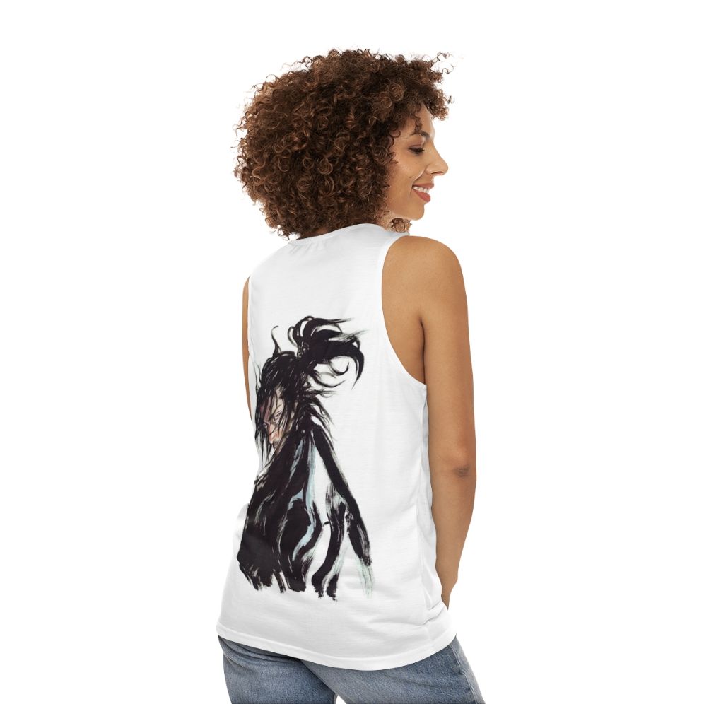 Unisex tank top with minimalist design - women back