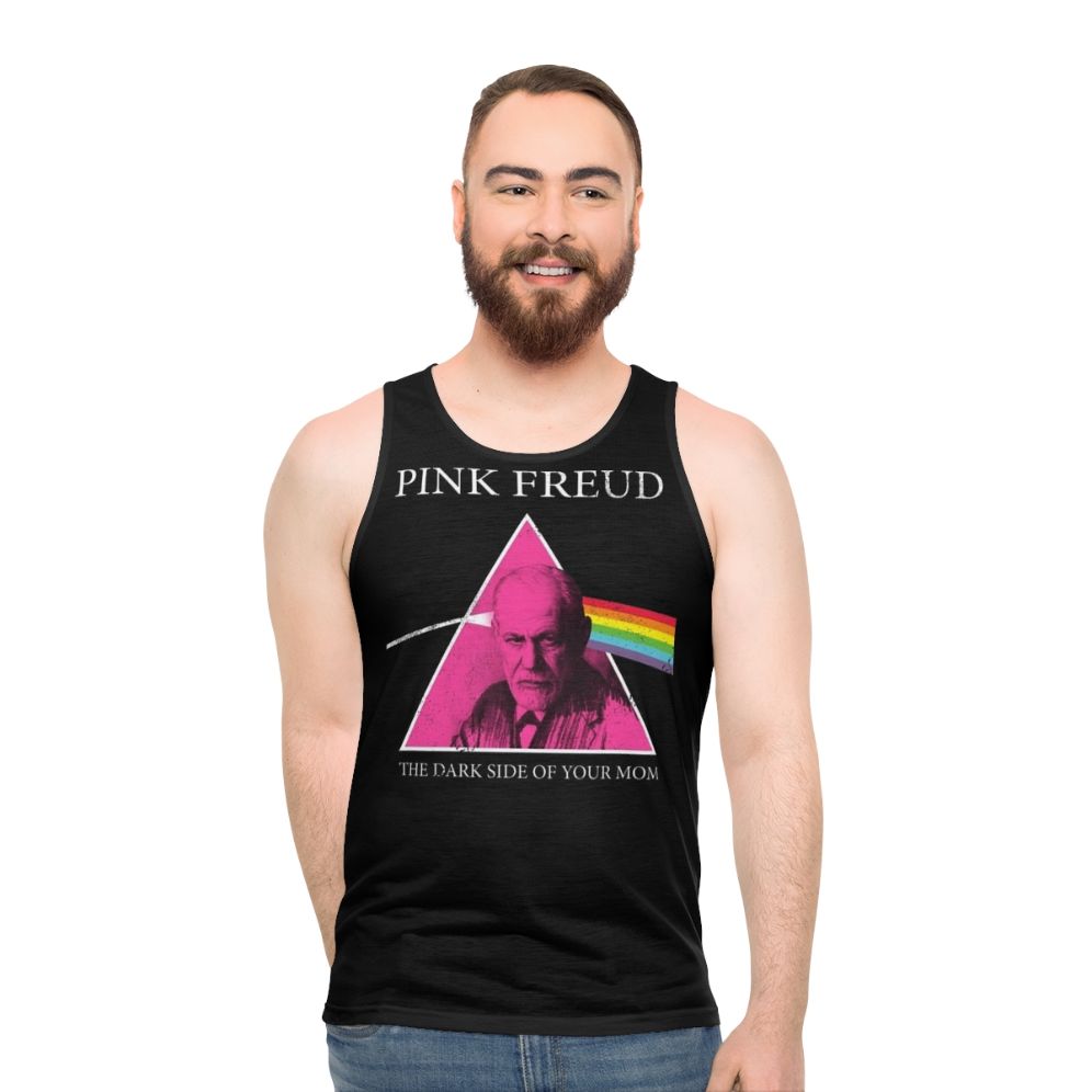 Pink Freud Unisex Tank Top with Dark Side of the Moon Design - men