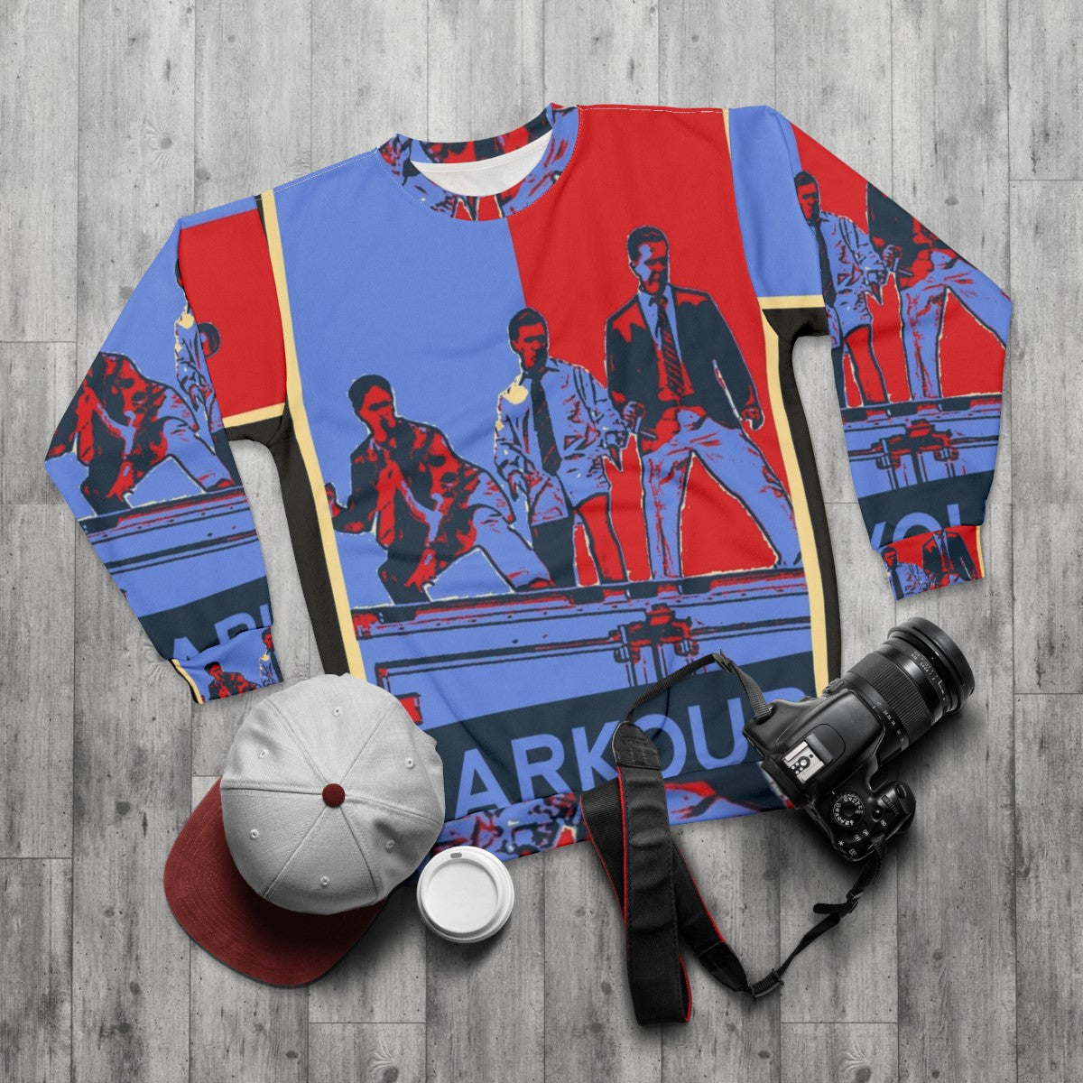 Parkour Sweatshirt featuring characters from The Office - flat lay