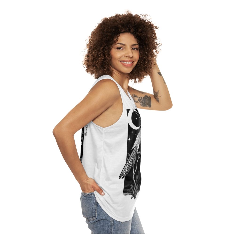 Night Crow Unisex Tank Top - women side