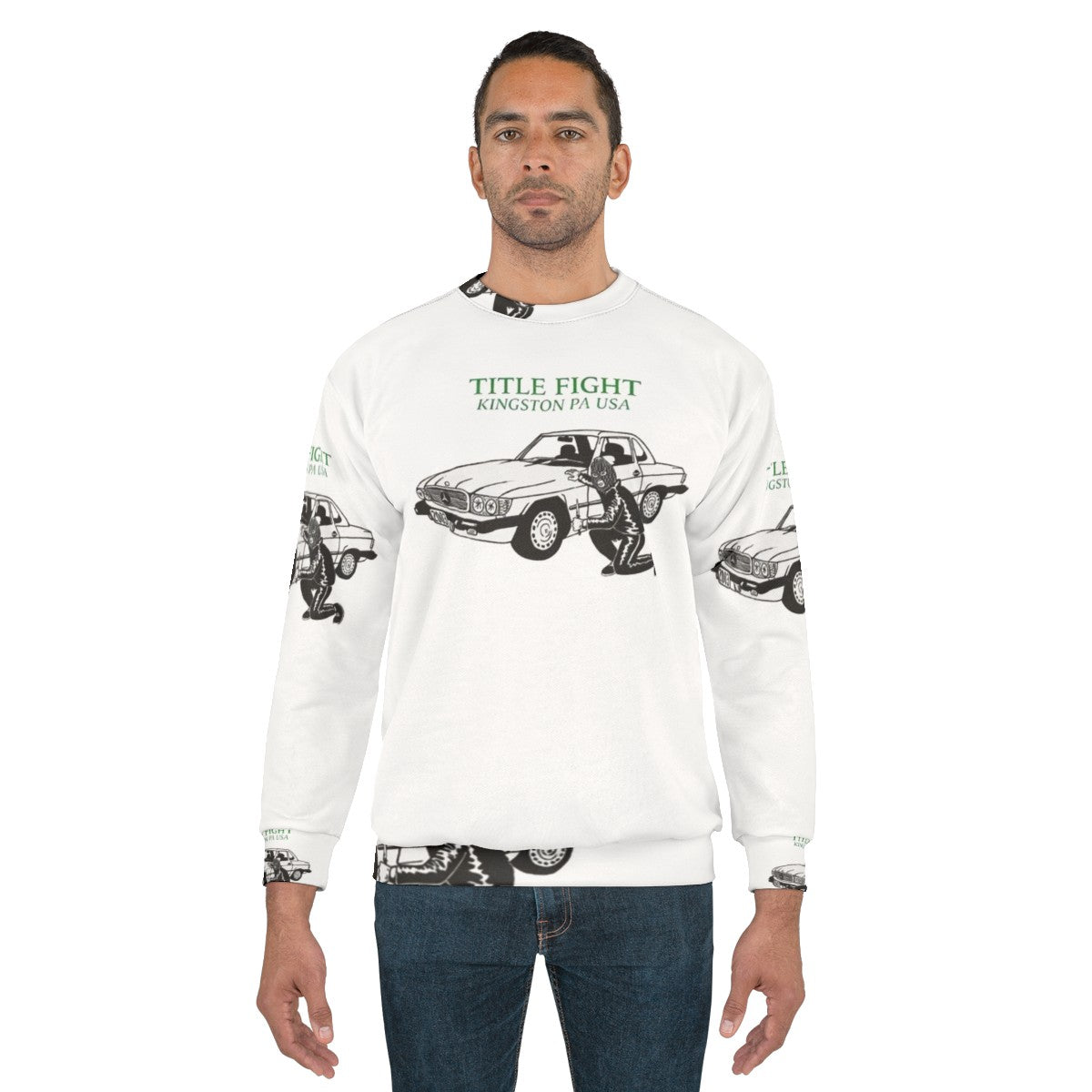 Punk rock sweatshirt with Rob The Car band logo - men