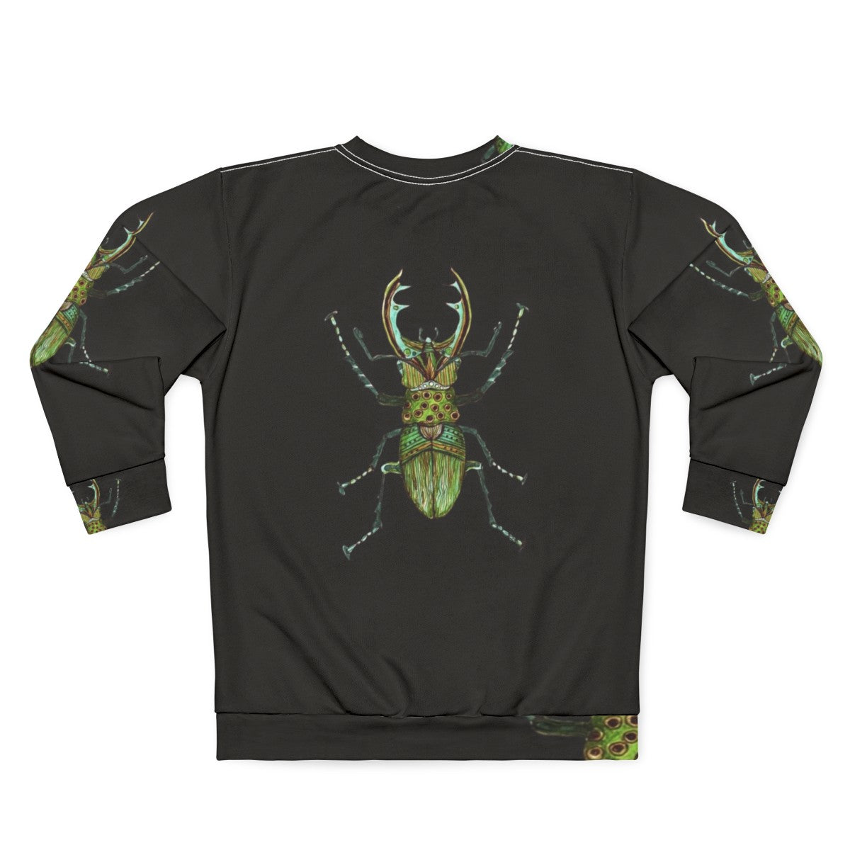 Stag Beetle Zentangle Inspired Sweatshirt - Back