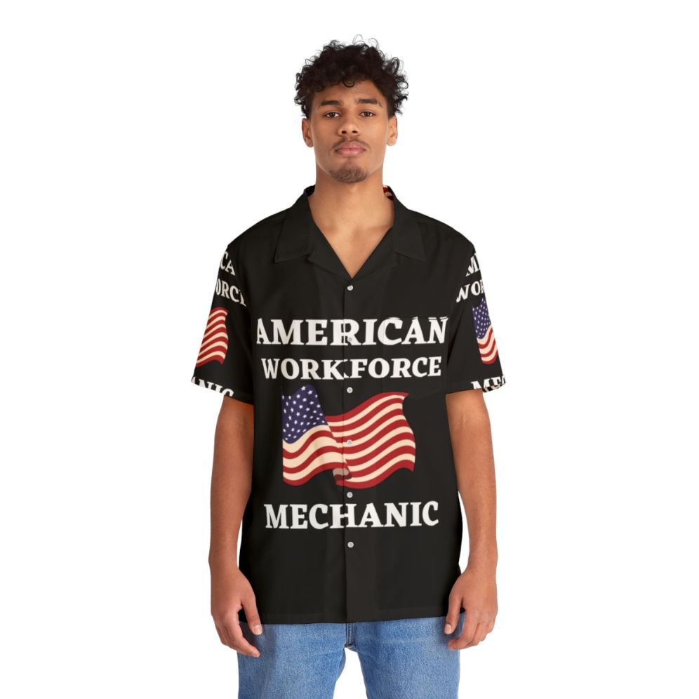 American workforce patriotic Hawaiian shirt for mechanics - Lifestyle