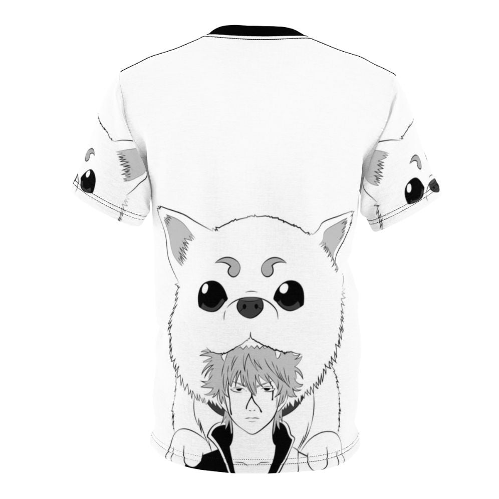 Illustration of a dog-like creature, the "Dog God" from the anime Gintama, printed on a t-shirt. - Back