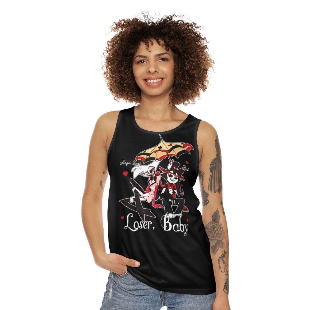 Hazbin Hotel Angel Dust and Husk Unisex Tank Top - women