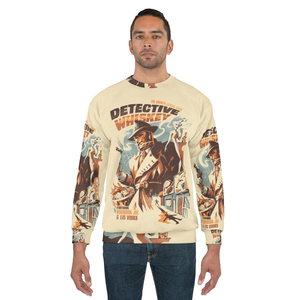 Vintage detective whiskey sweatshirt - men