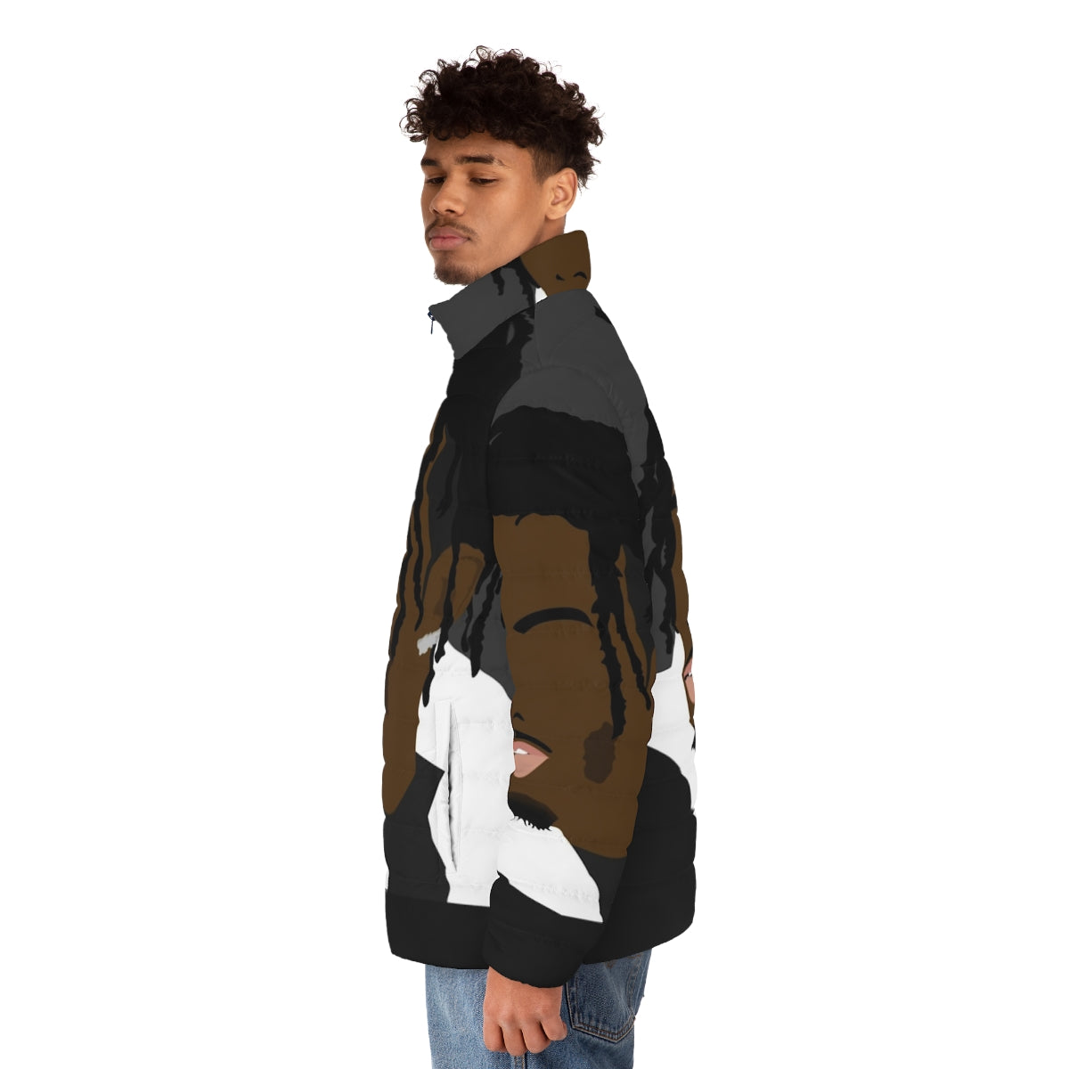 Playboi Carti Puffer Jacket featuring the artist's signature style - men side left