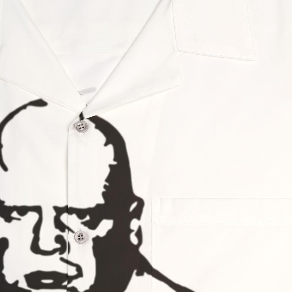 Butterbean Hawaiian Shirt with boxing champion silhouette design - Detail