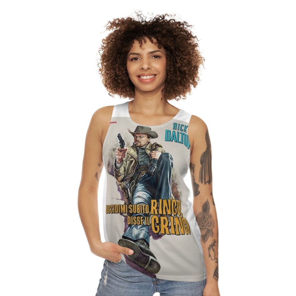 Once Upon A Time In Hollywood Unisex Tank Top with Tarantino, DiCaprio, Pulp Fiction Style - women