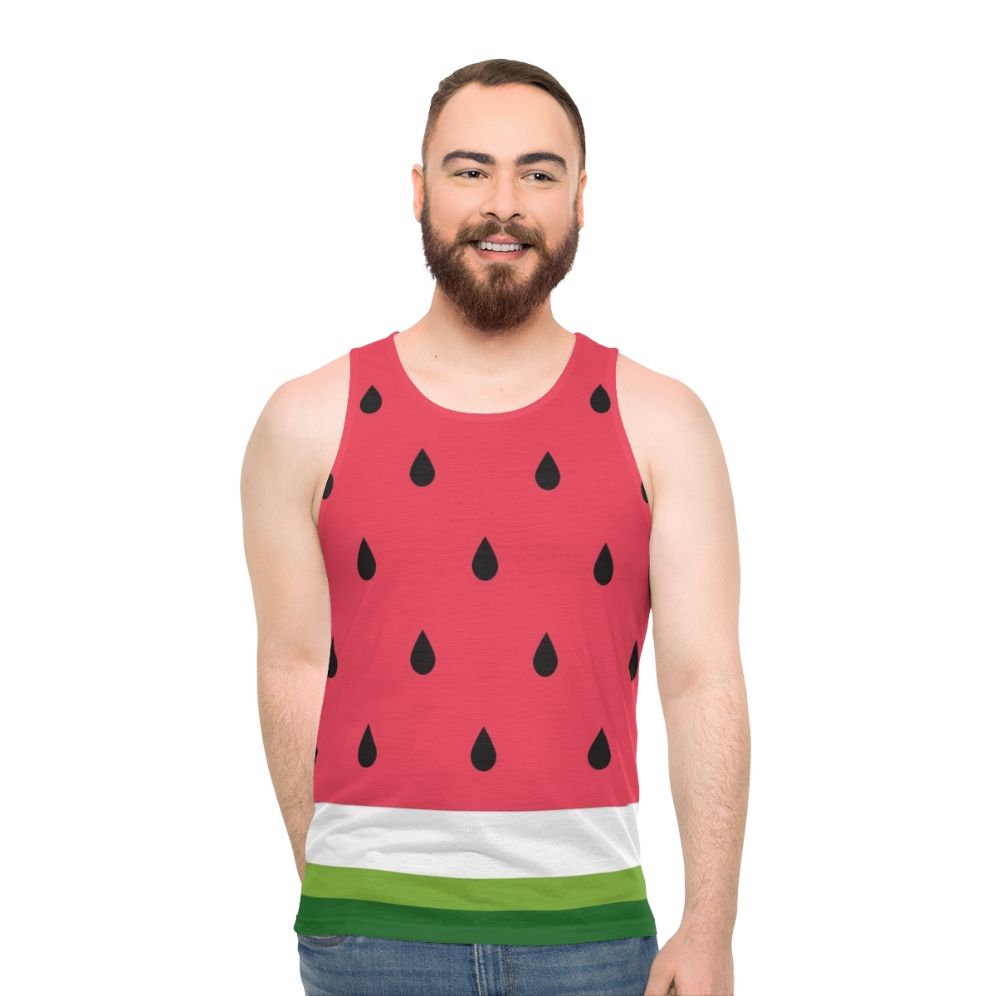 Watermelon abstract unisex tank top - men