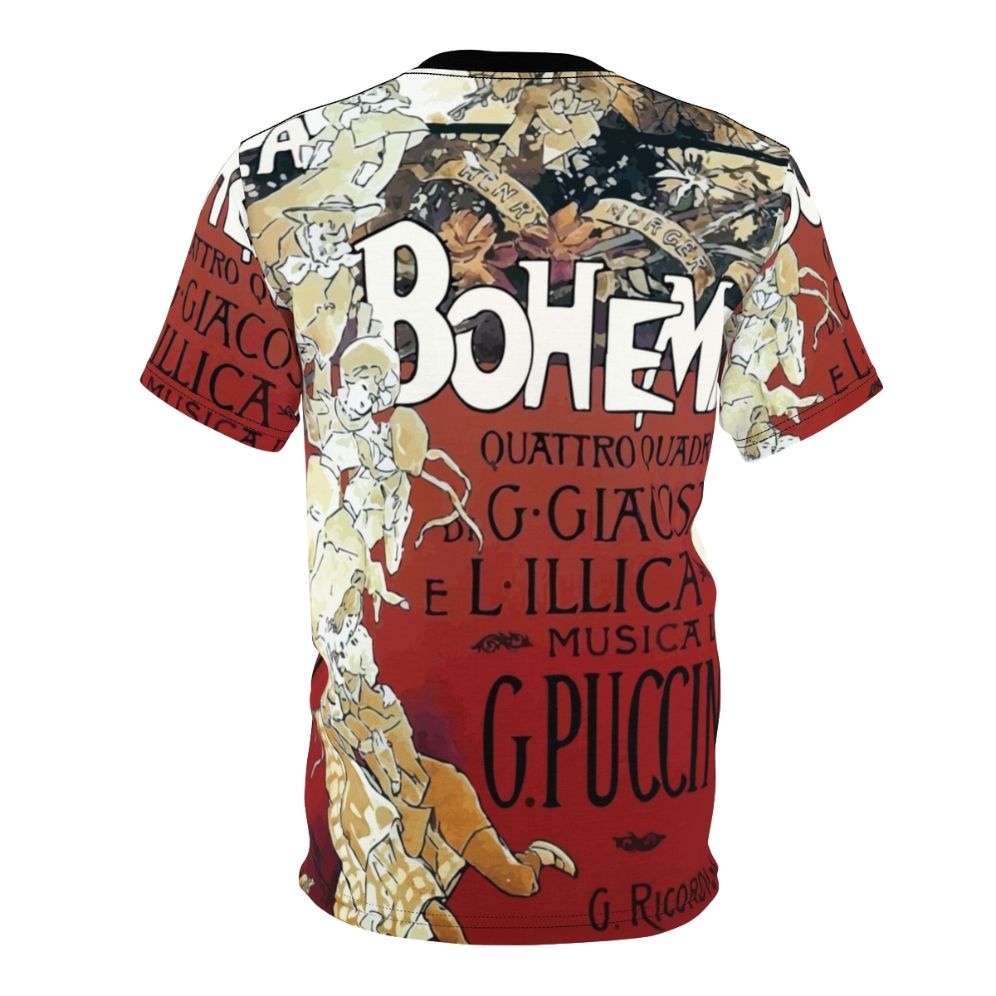 Vintage-style t-shirt featuring the iconic opera 'La Boheme' by Puccini - Back