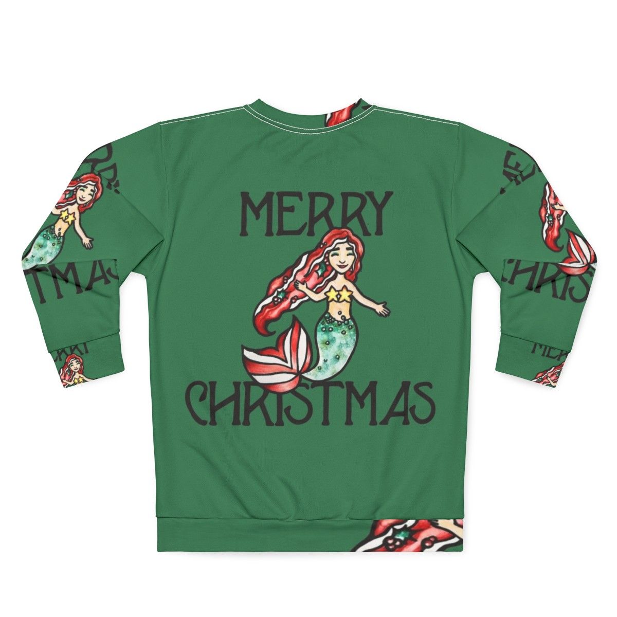 Merry Christmas Mermaid Sweatshirt - Back