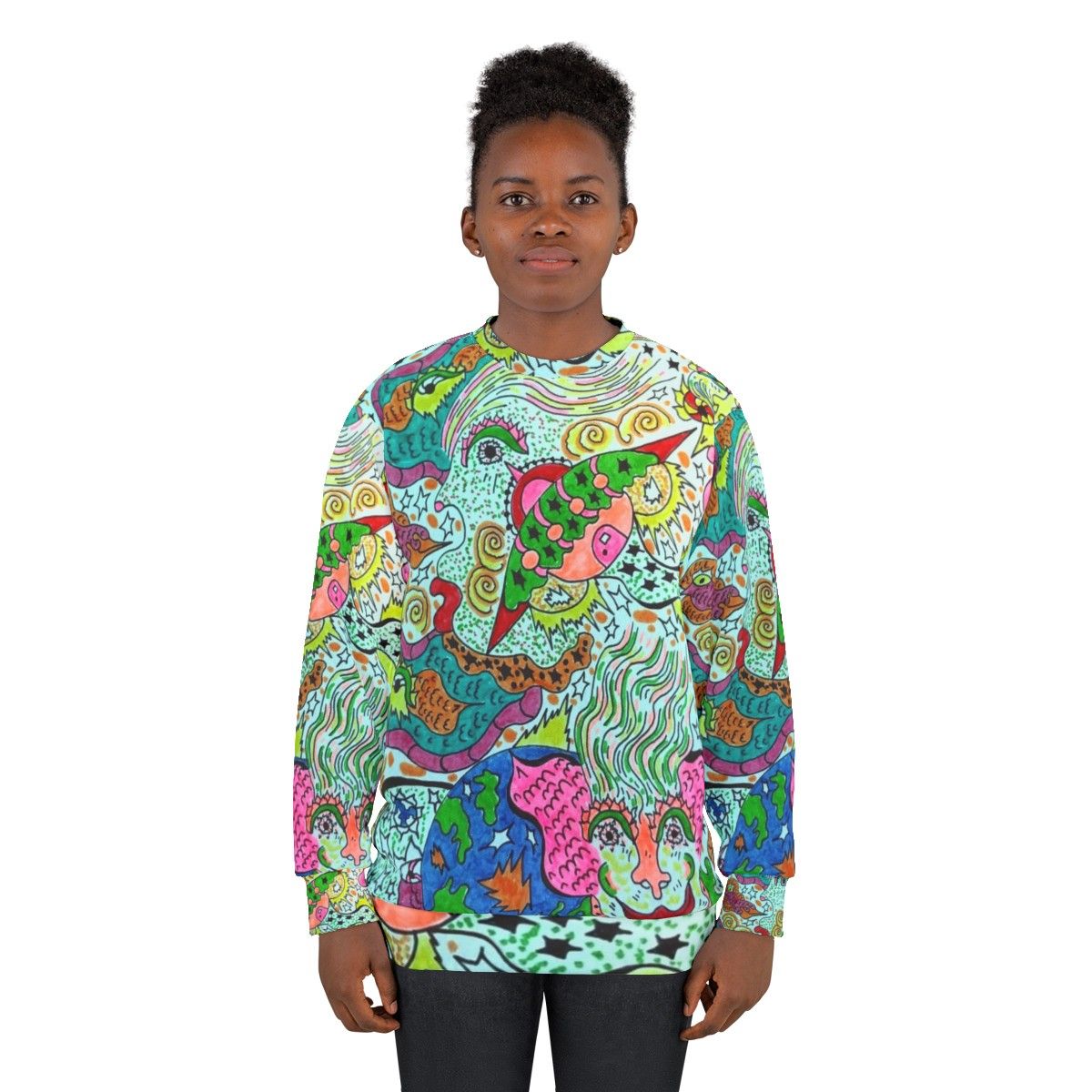 Cosmic visionary angels sweatshirt - women