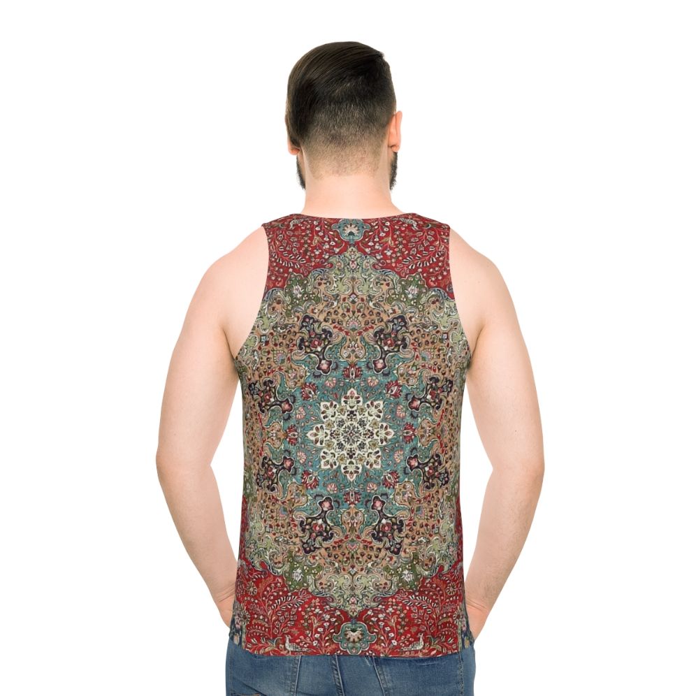 Vintage Antique Persian Rug Print Unisex Tank Top - men back