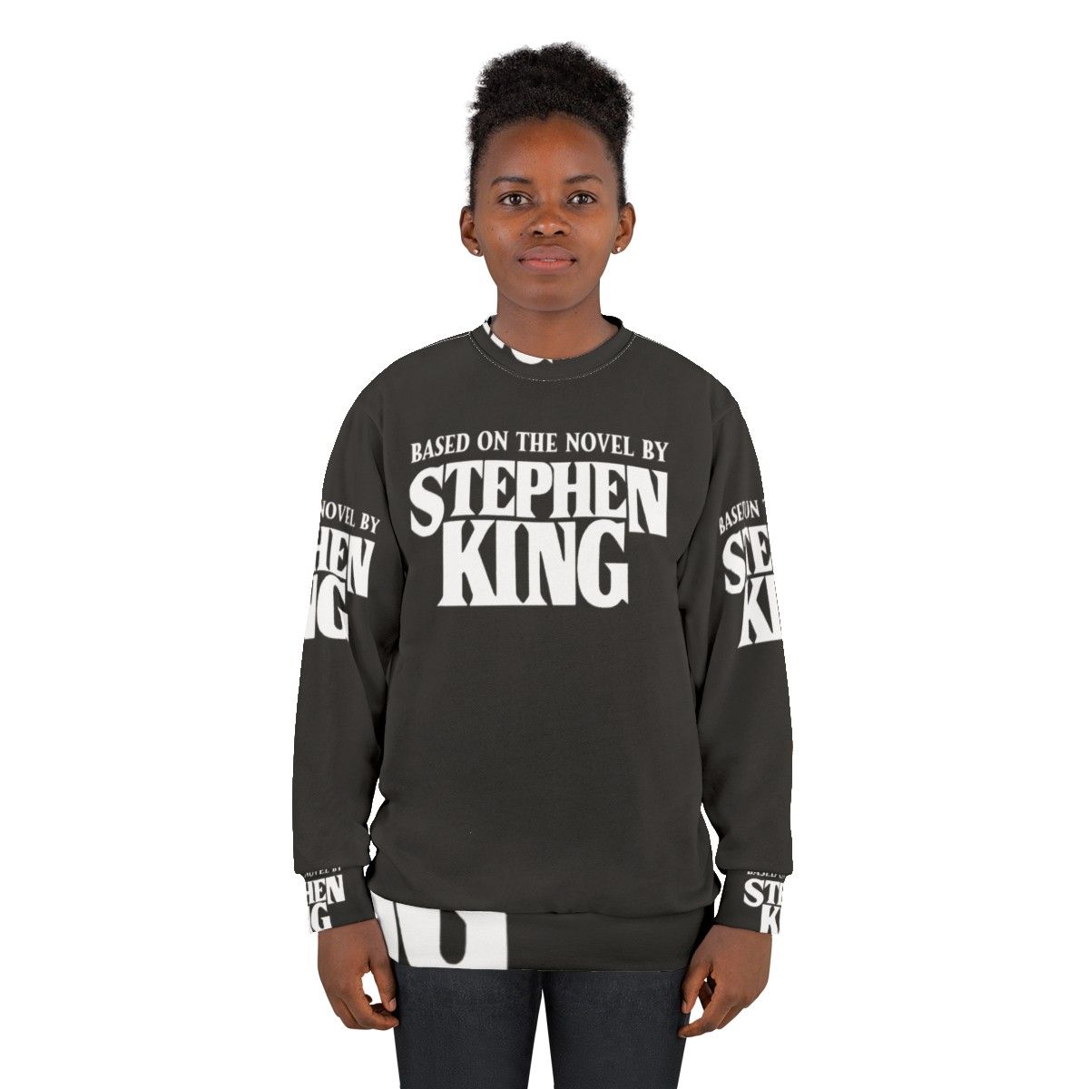 Stephen King-inspired horror sweatshirt featuring a graphic based on one of his acclaimed novels - women