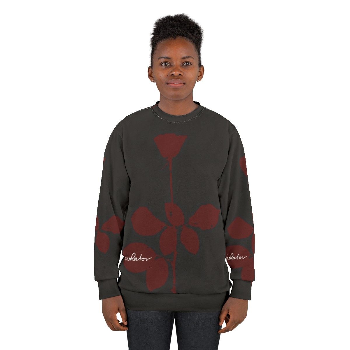 Best friend sweatshirt with rose design and violator theme - women