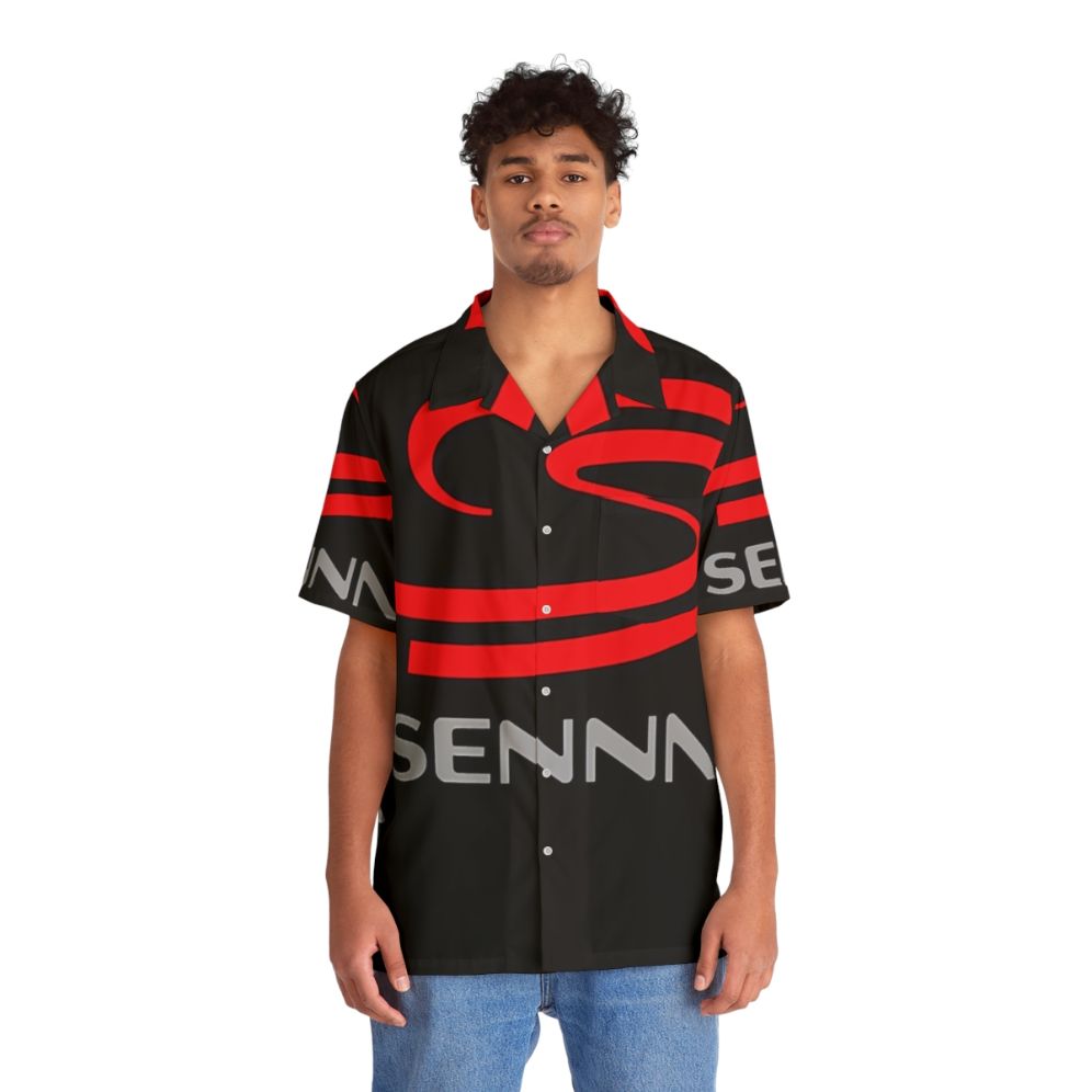 Ayrton Senna Formula 1 Hawaiian Shirt - People Front