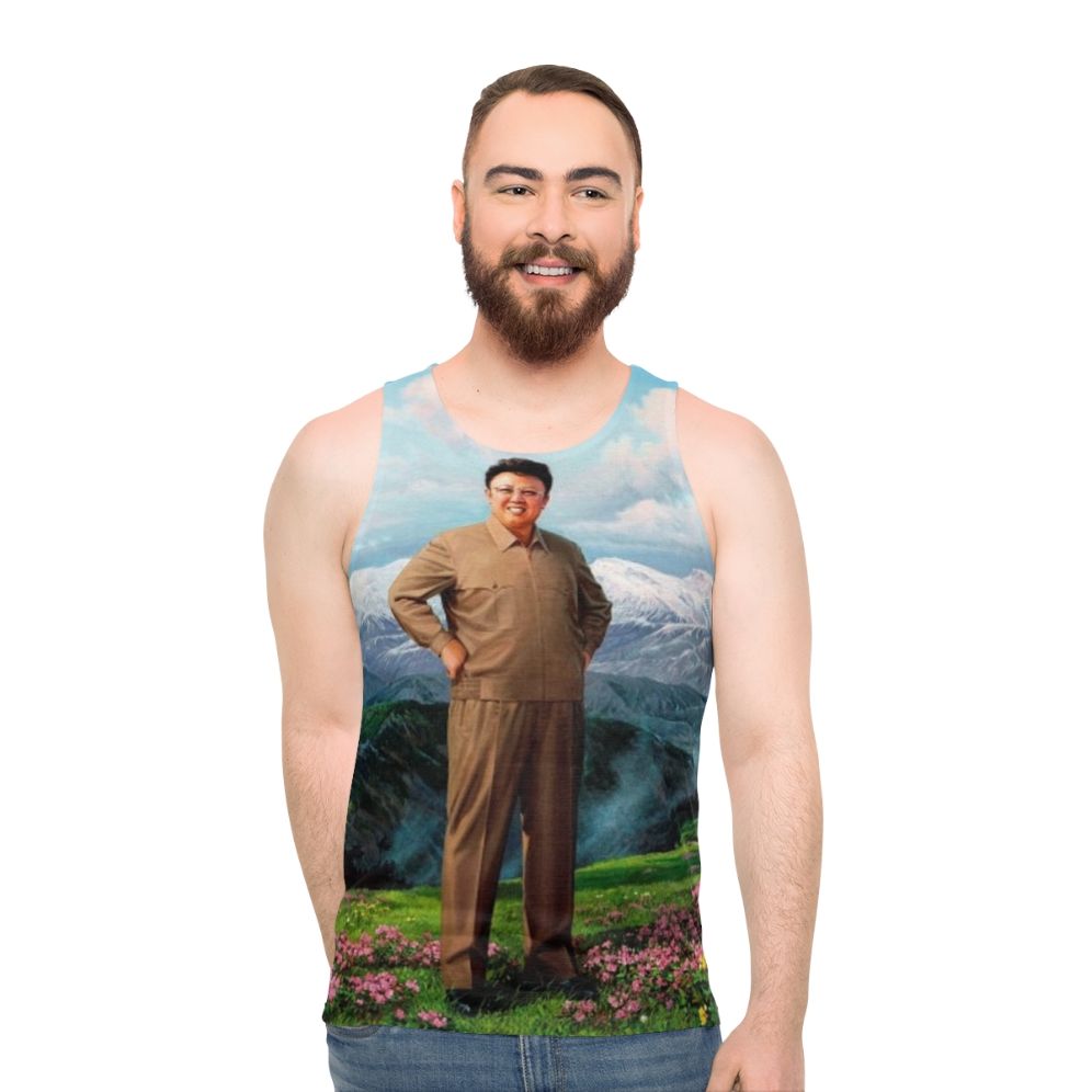 Supreme Leader Kim Jong Il Unisex Humor Tank Top - men