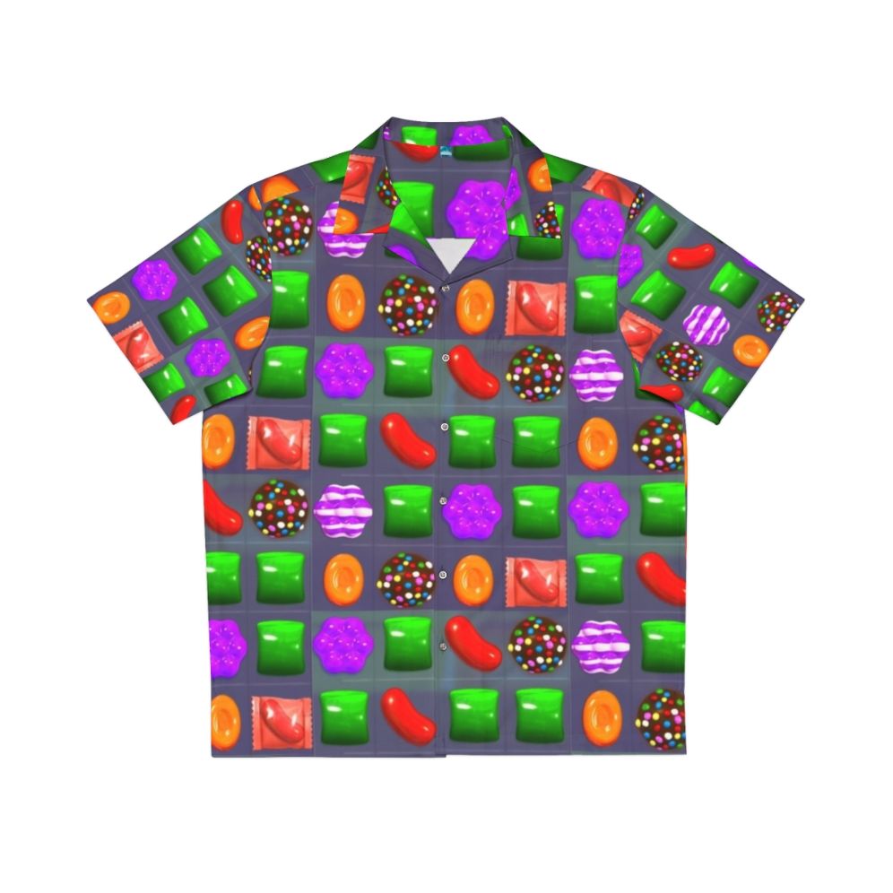 Candy Crush Hawaiian Shirt with Tropical Print Design