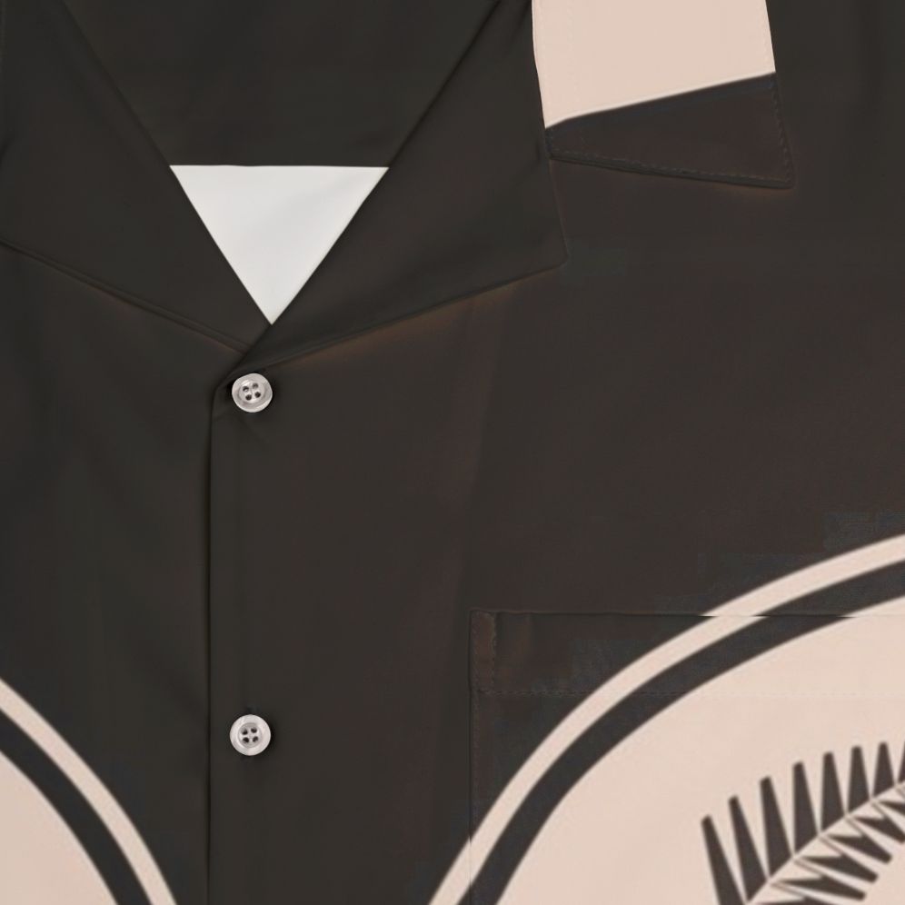 New Zealand Cricket Hawaiian Shirt with Kiwi Imagery - Detail