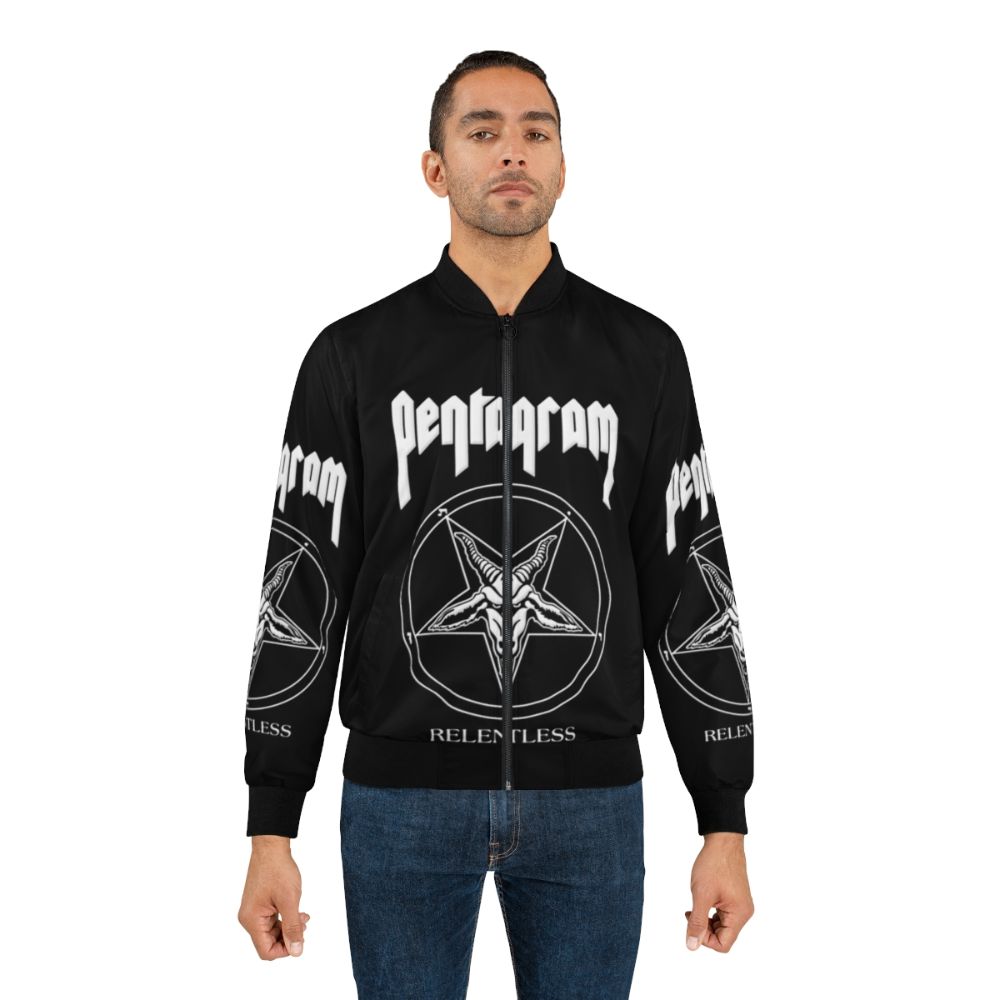 Pentagram Relentless Bomber Jacket featuring the iconic Pentagram logo and design - Lifestyle