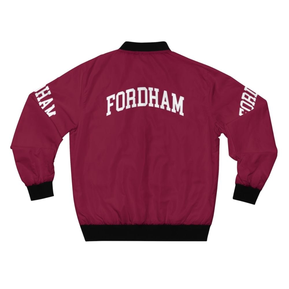 Fordham College Font Curved Bomber Jacket - Back