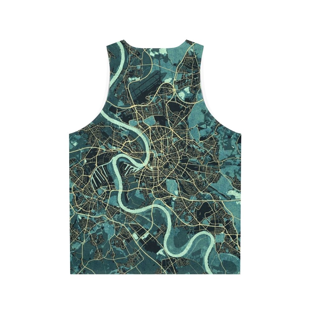 Dusseldorf city map of Germany summer unisex tank top - Back