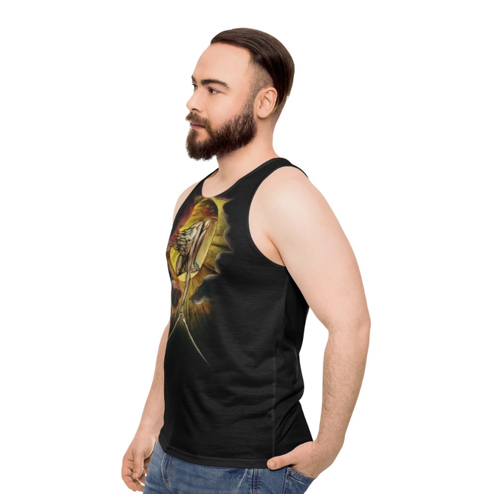 Unisex tank top featuring the mystical artwork "The Ancient of Days" by William Blake - men side