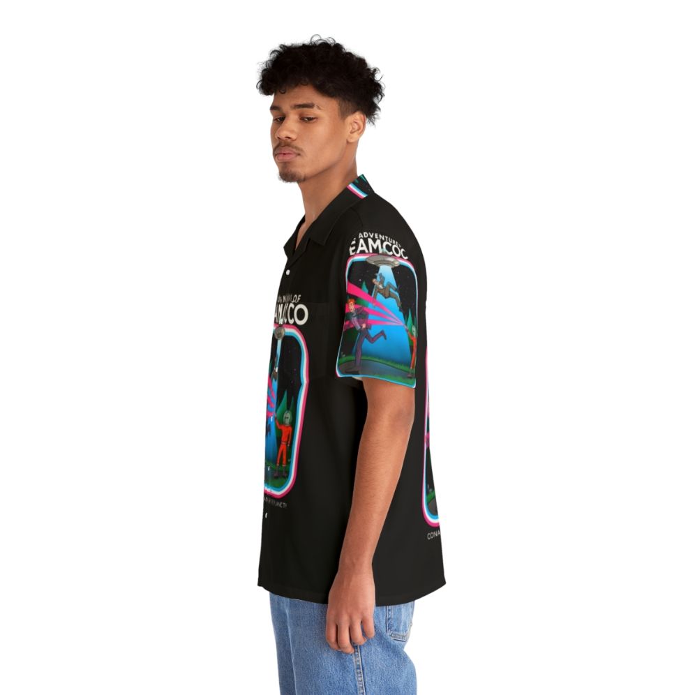 Team Coco Hawaiian Shirt with Funny Alien and UFO Abduction Graphic - People Left