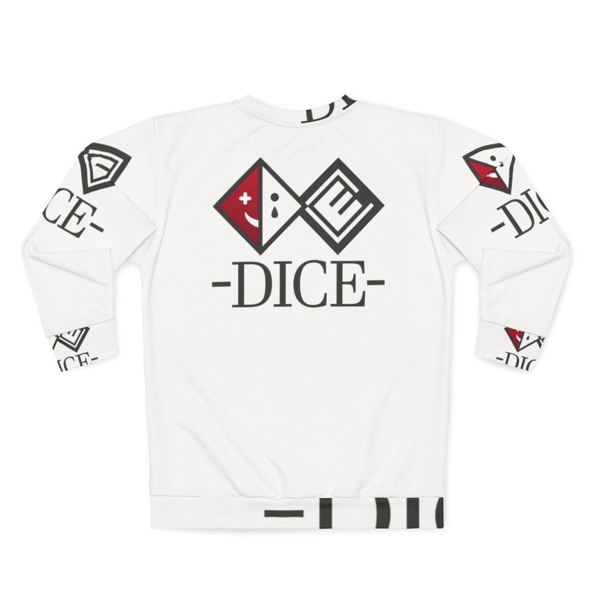 Dice logo sweatshirt featuring Kokichi Ouma from Danganronpa - Back